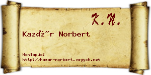 Kazár Norbert névjegykártya