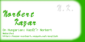 norbert kazar business card